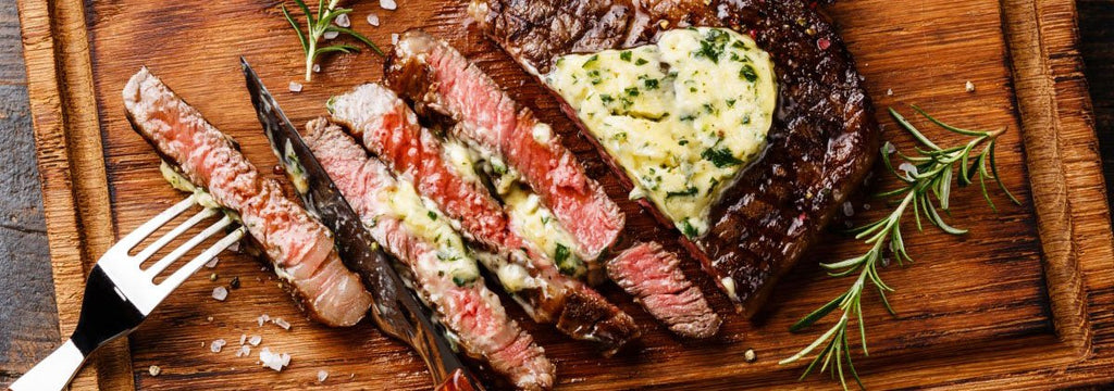 Rib-Eye Steaks with Herb Butter