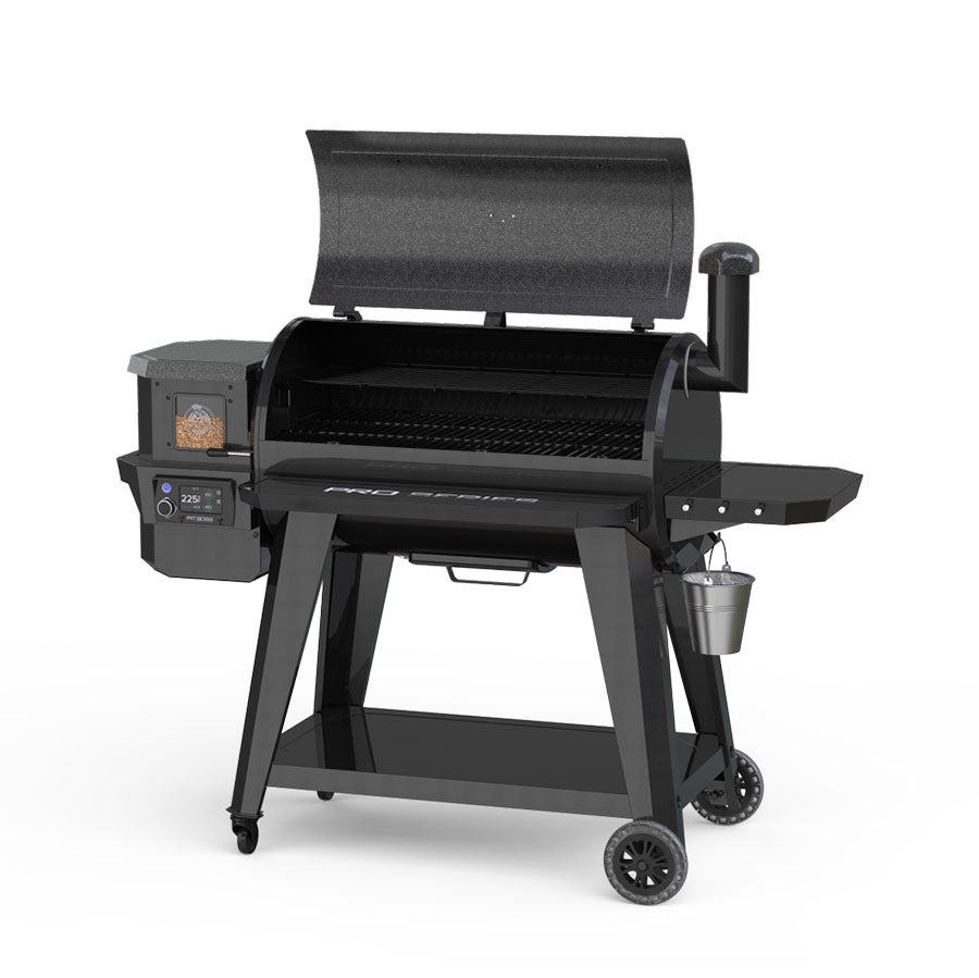 black angled open black grill