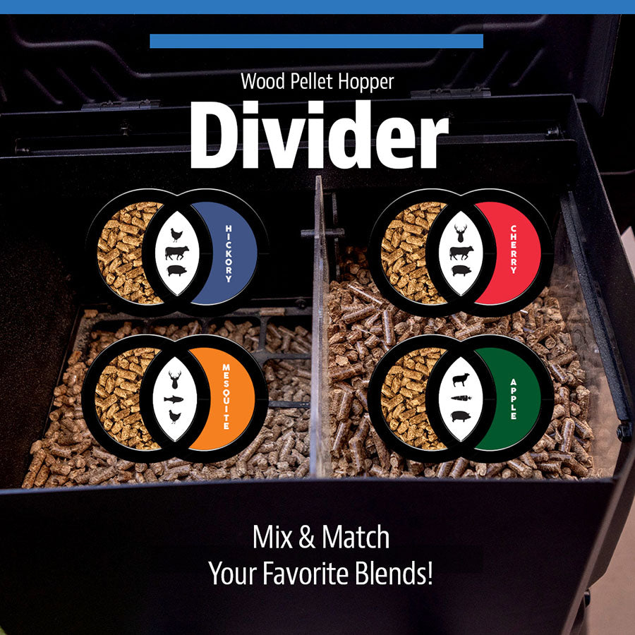 Pit Boss Competition Series Titan Wood Pellet Grill. Wood Pellet Hopper Divider - mix and match your favorite blends