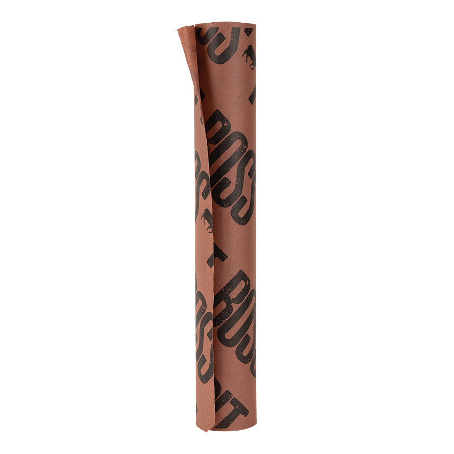 A roll of butcher paper, with packaging that indicates its use for grilling and cooking.