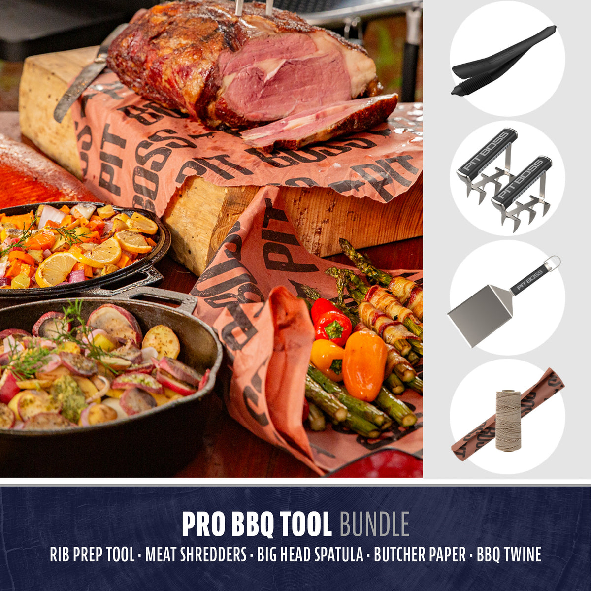 Pitmaster BBQ Tool Bundle | Rib Tool, Shredders, Spatula, Butcher Paper ...